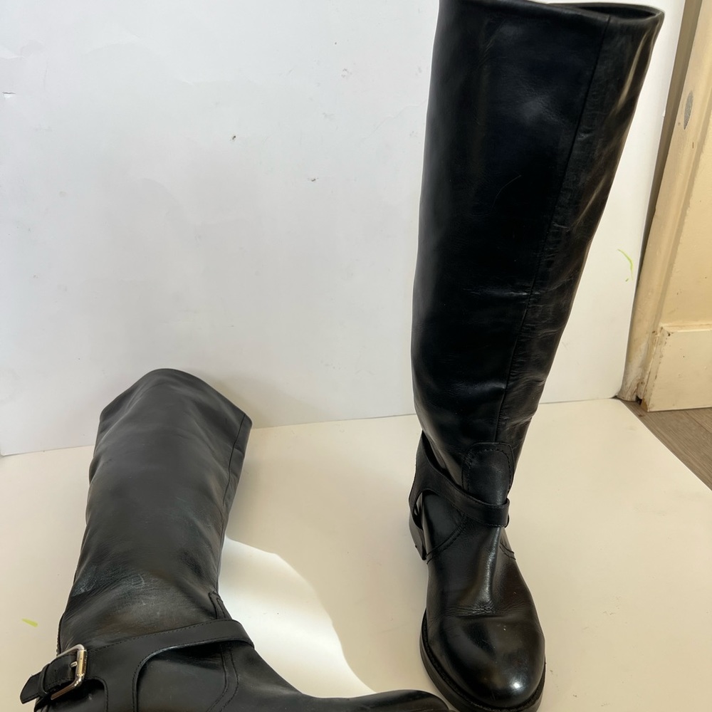 Maxgreat size 7 polyurethane/ leather black high calf winter boots…